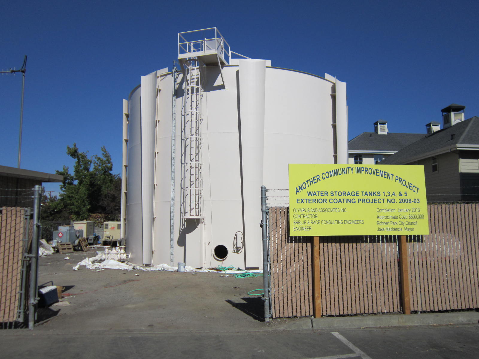 Brelje & Race Rohnert Park Water Storage Tanks Recoating